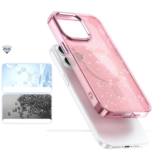 Etui Glitter Case MagSafe na iPhone 16 Pro Max - różowe z brokatem - Zdjęcie 8 z 10