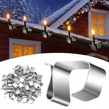 100 Pcs Lights Gutter Hook Clips for Hanging Outdoor Holiday 21 x 14.5 mm