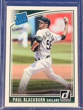 2018  Donruss Rated Rookie #34 Paul Blackburn  Oakland Athletics Baseball Card D. rookie card picture