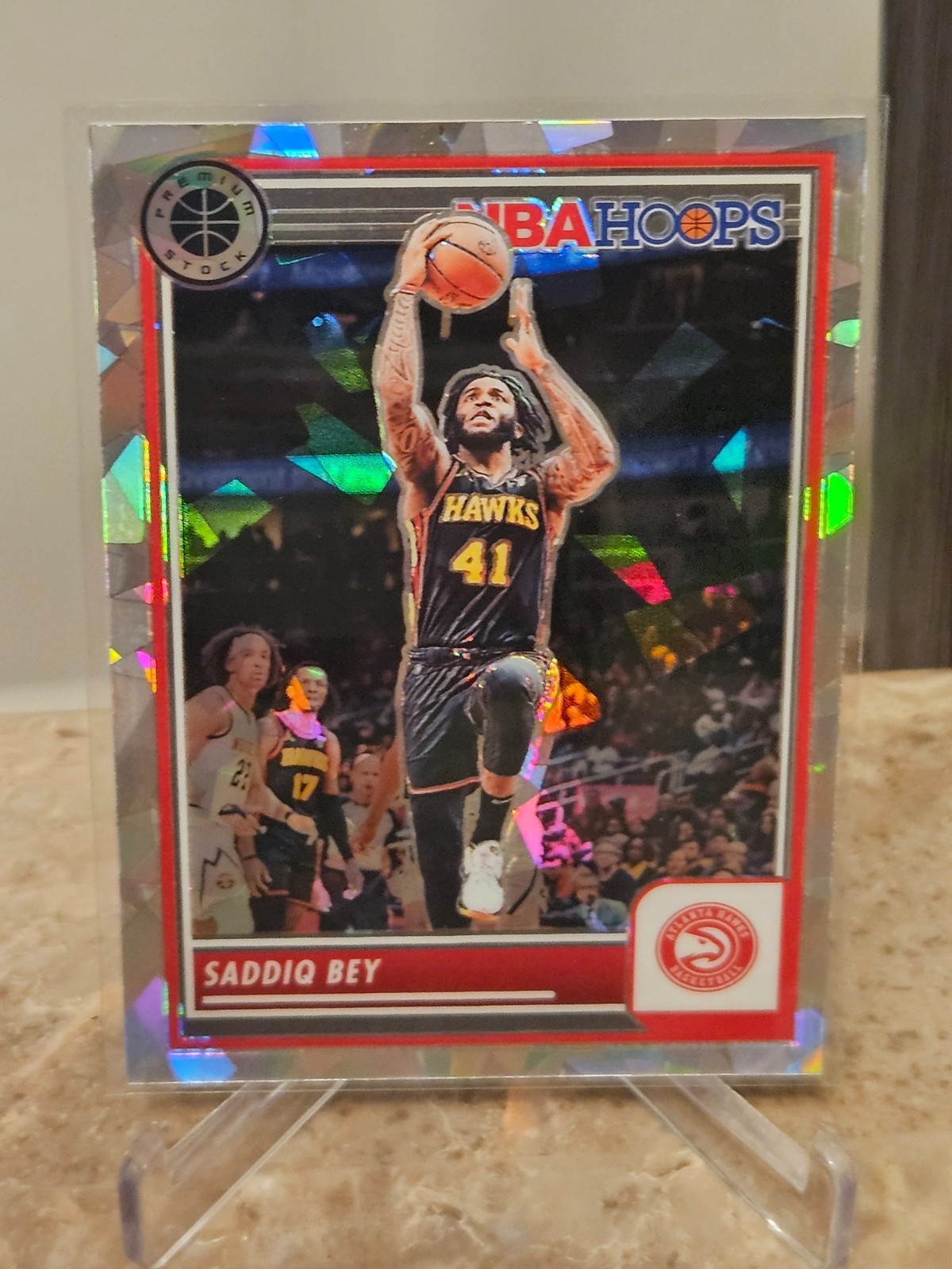 2023-24 Panini NBA Hoops Premium Stock Saddiq Bey #17 Ice Prizms