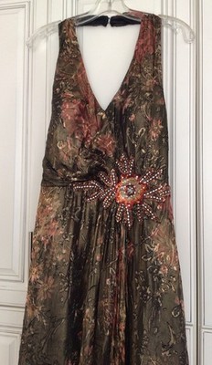 NWT Laurence Miller Floral  Beaded Sequin appliqué Y2K Fairy Gown Evening Dress