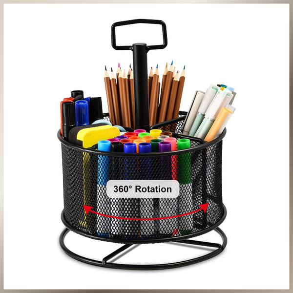 Schreibtisch Organizer Drehbar Multifunktional Stifthalter 4 FäCher-image