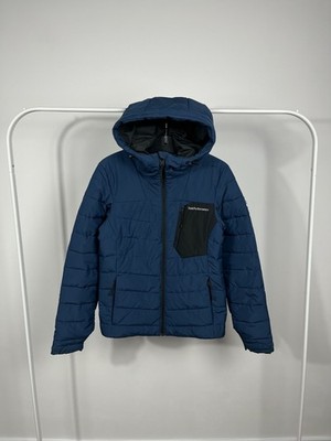 Peak Performance Women Blue Puffer Jacket Hooded Synthetic Insulation М