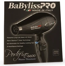 BaBylissPRO Nano Titanium Portofino 6600 Hair Dryer 2000 Watts NEW