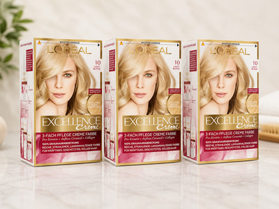 (6,65 /Einheit)L'Oréal Paris Excellence Creme Coloration, 10-Lichtblond 3er Pack