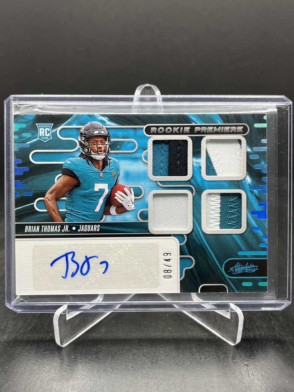 Brian Thomas Panini Absolute Rookie Premiere Materials Autographs #RPMABTJ Quad-Spectrum