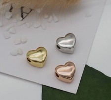 Large Hole Heart Spacer Beads, Sku LD235