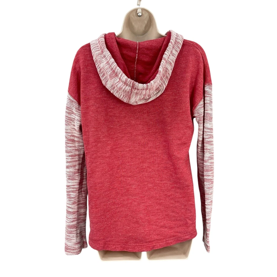 Moletom com capuz Billabong Boho feminino tamanho M mangas de malha náutica preppy bolso canguru - Imagem 2 de 4