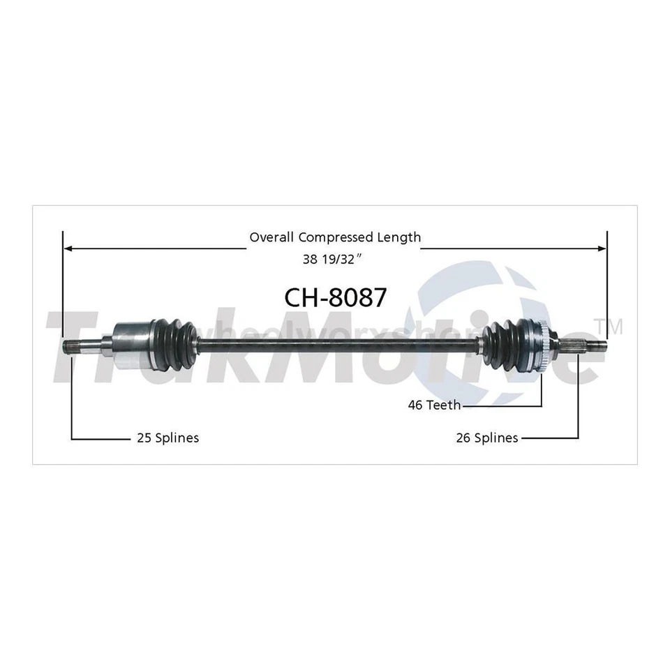 Front CV Axle Shaft fits Chrysler Sebring 2.4L 2001 2002 2003 2004 2005 2006 - Image 3 of 3