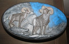 Vintage Ceramic Metal Ram Big Horn Sheep Design Jewelry Trinket Stash Box — photo 1