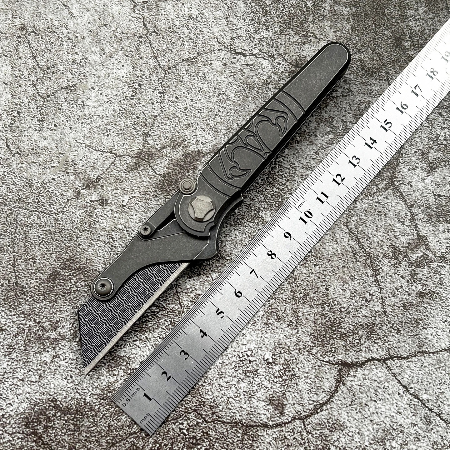 Titanium Alloy EDC Folding Knife Handle Quick-Open Outdoor Tool (No Blade)