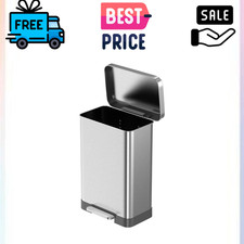 Qualiazero 20 Gallon 75L Trash Can Step On Soft Close Lid Steel Kitchen