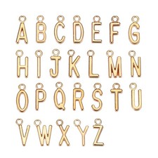 Alloy Metal Alphabet Letter Pendant A-Z Alphabet Bead Gold,1 Sets/156pcs