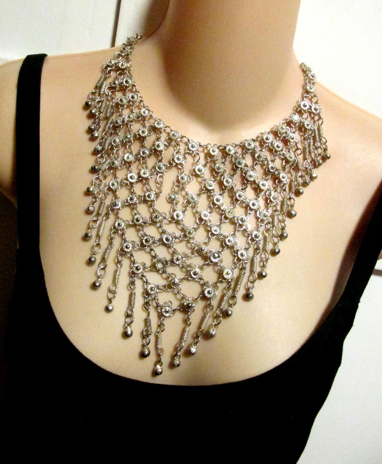 Belly Dance 2 Silver Tone Triangular Dangle Bells… - image 3
