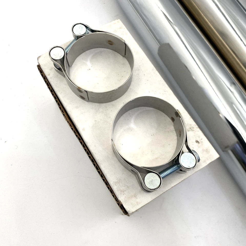 LA Choppers LA-1090-00 Chrome 2-2-4 Slip On Exhaust Muffler 95-11 Harley Touring - Image 2 of 4