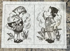 VTG Tri-Chem Paint A Picture 8231 “New Boy & Girl Miniatures” 9x13