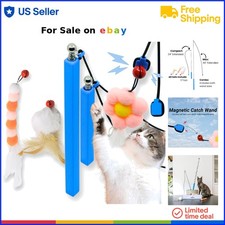 Cat Toy Magnetic Wand Combo 24  40in Interactive Telescoping Cat Play