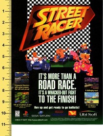 Ubi Soft Street Racer Video Game Magazine Ad 1996 PlayStation Saturn Game Boy