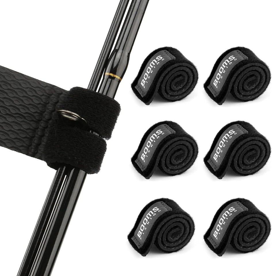 Lightweight Neoprene Fishing Rod Wraps - 6-Pack Hook & Loop Straps for ...