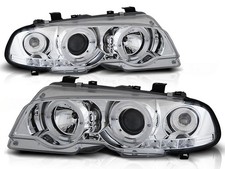 LED Angel Eyes Scheinwerfer für BMW 3er E46 Coupe / Cabrio 99-03 chrom Set