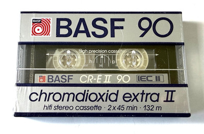 BASF 90 Chromdioxid Extra II HiFi Stereo Cassette NOS Sealed Vintage *BRAND NEW*