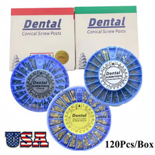 Dental Screw Post Completed Kit Silver/Gold/TITANIUM Plated Conical Pins USA