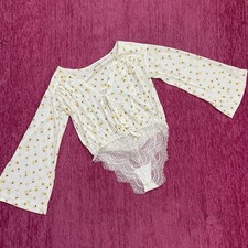 Intimately Free People Forties Feels Bodysuit Ivory Cream Floral Size Small
