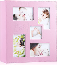 Baby Photo Album 4X6 500 Pocket Pictures, Leather Cover Newborn Shower
