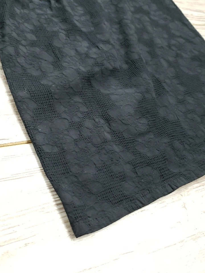 Pantalón Bryn Walker Negro Inundación 100% Algodón XL Hecho en EE. UU. Pierna Ancha Repujado Floral Foto 2 de 4