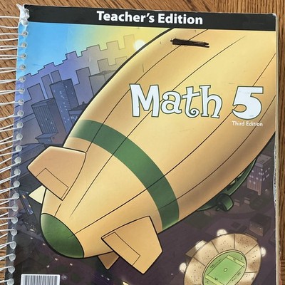 BJU Press Math 5 Teacher's Edition Third Edition Ring/Wire Bound Textbook/CD