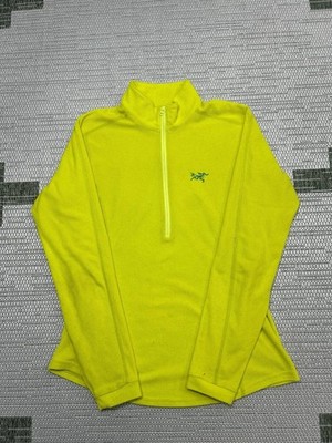 Arc'Teryx Sweater Womens Medium Yellow Waffle Knit Half Zip * | eBay
