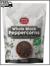 Whole Black Peppercorns Tellicherry 16 Oz, Steam Sterilized Black Non-GMO