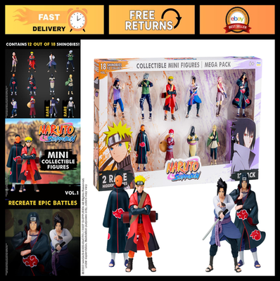 Naruto Shippuden Mini Figures 12 Pack Deluxe Box | Anime Toy Set