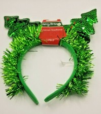 Sequin Christmas Tree Headband Sparkle Green One Size NEW Merry Brite One Size