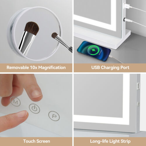 Hollywood Mirror LED Light Up Vanity Make Up Mirror Large 70x55cm USB Charging - Picture 9 of 12
