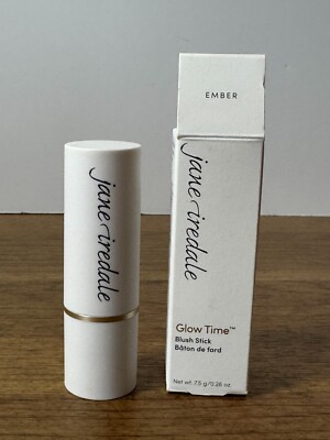 Jane Iredale Glow Time Blush Stick In EMBER Bright Raspberry 0.26 oz Full Size