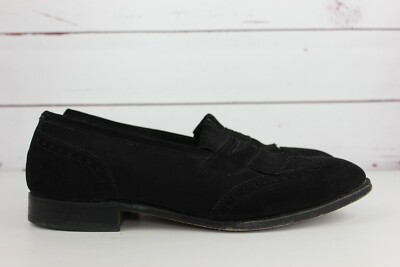 Johnston Murphy Aristocraft Men Sz 10 D Suede Black Shoes Loafers