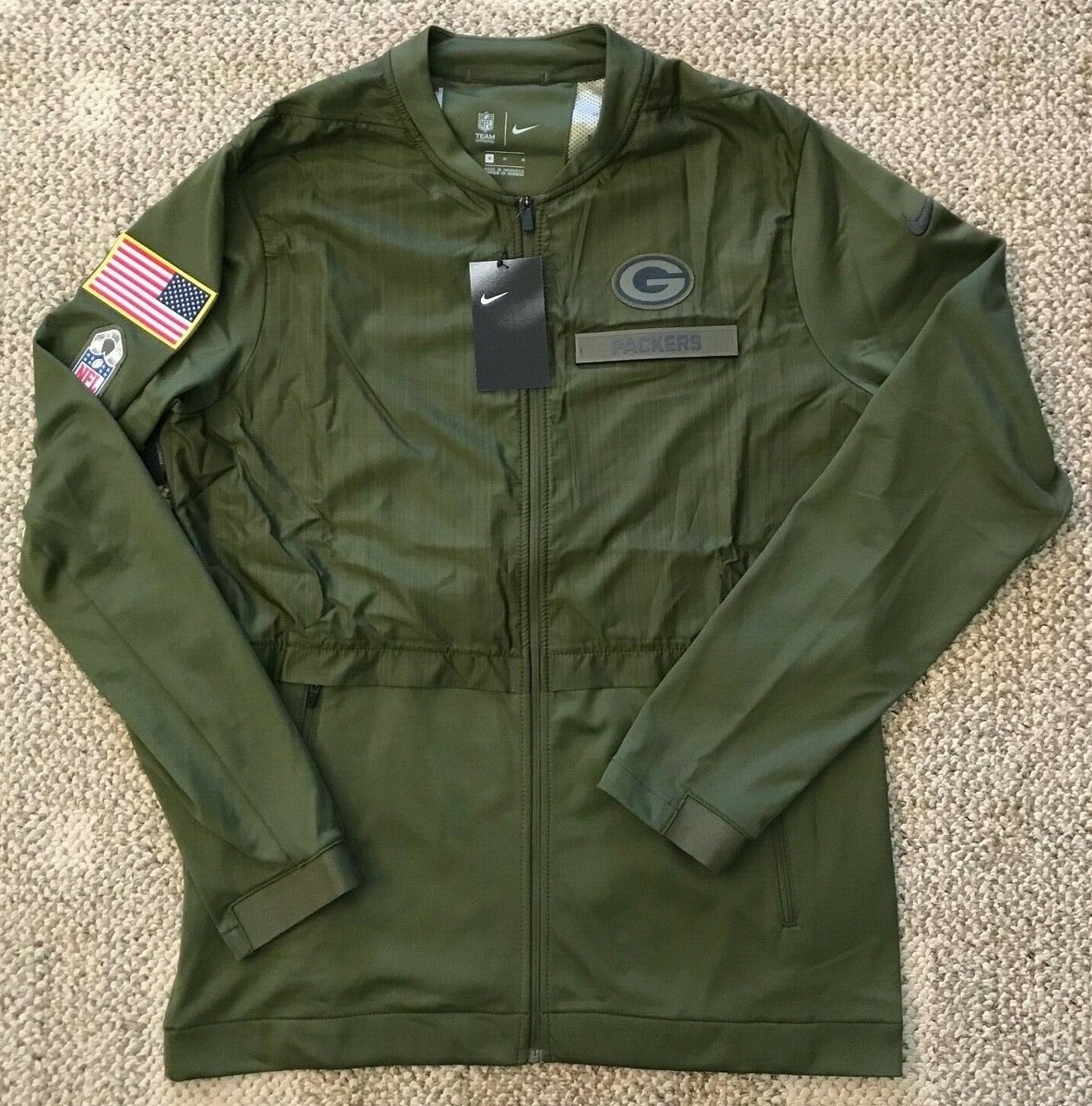 Nike Salute to Service Full Zip Jacket NFL Green Bay Packers $110