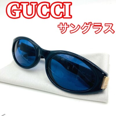 GUCCI ブルーレンズ サングラス GUCCI sunglasses oval blue navy logo Fashion Accessories Eyewear