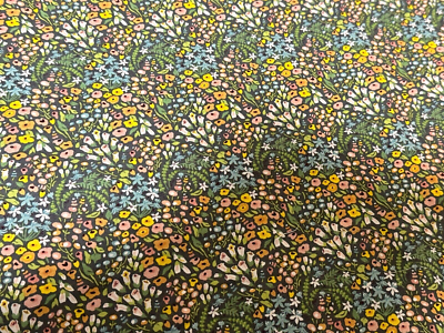 Pretty Hollyhock Lane Calico cotton Fabric per yd. 44