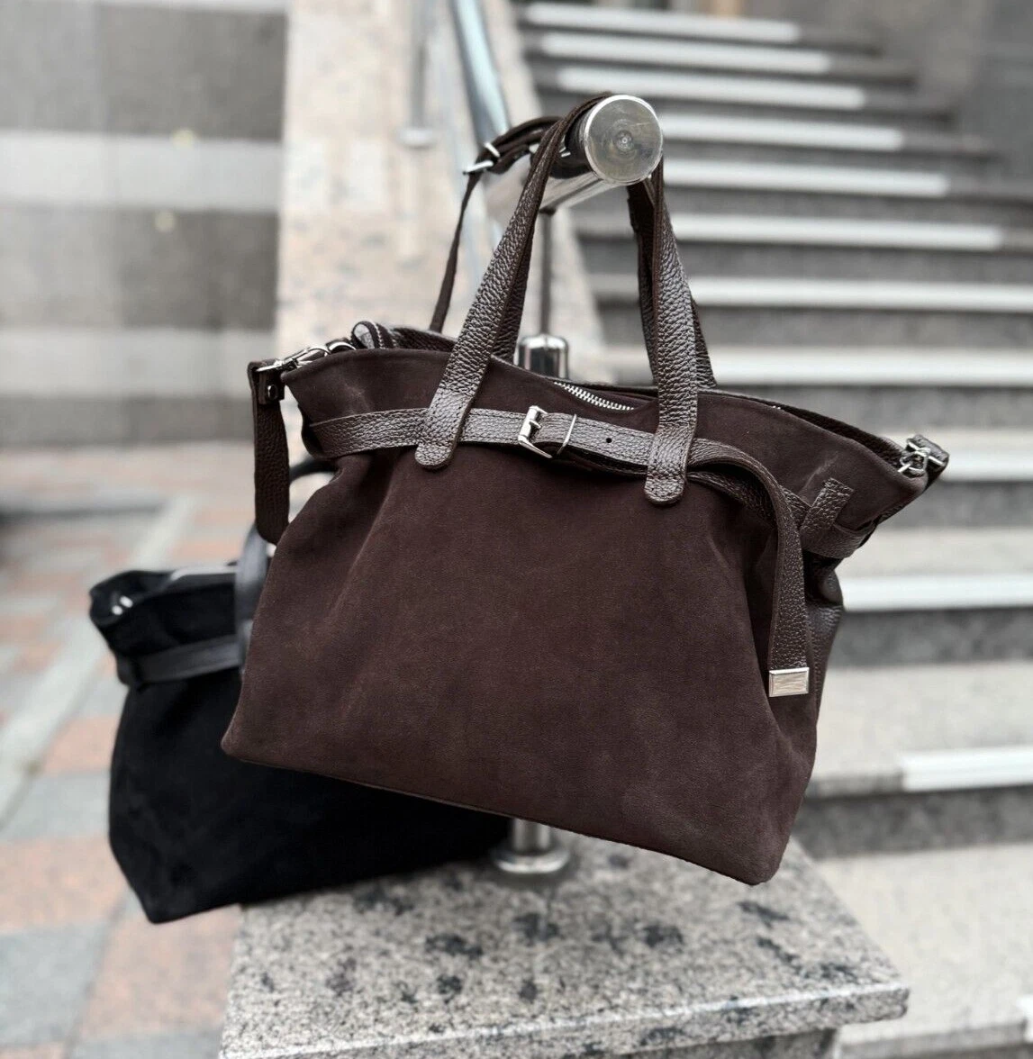 COACH Borsa a mano donna VERA pelle beige chiaro scamosciata avorio tracolla borsetta