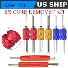 8x Dual Schrader Car Valve Stem Core Remover HVAC Tire Installer Repair Tool