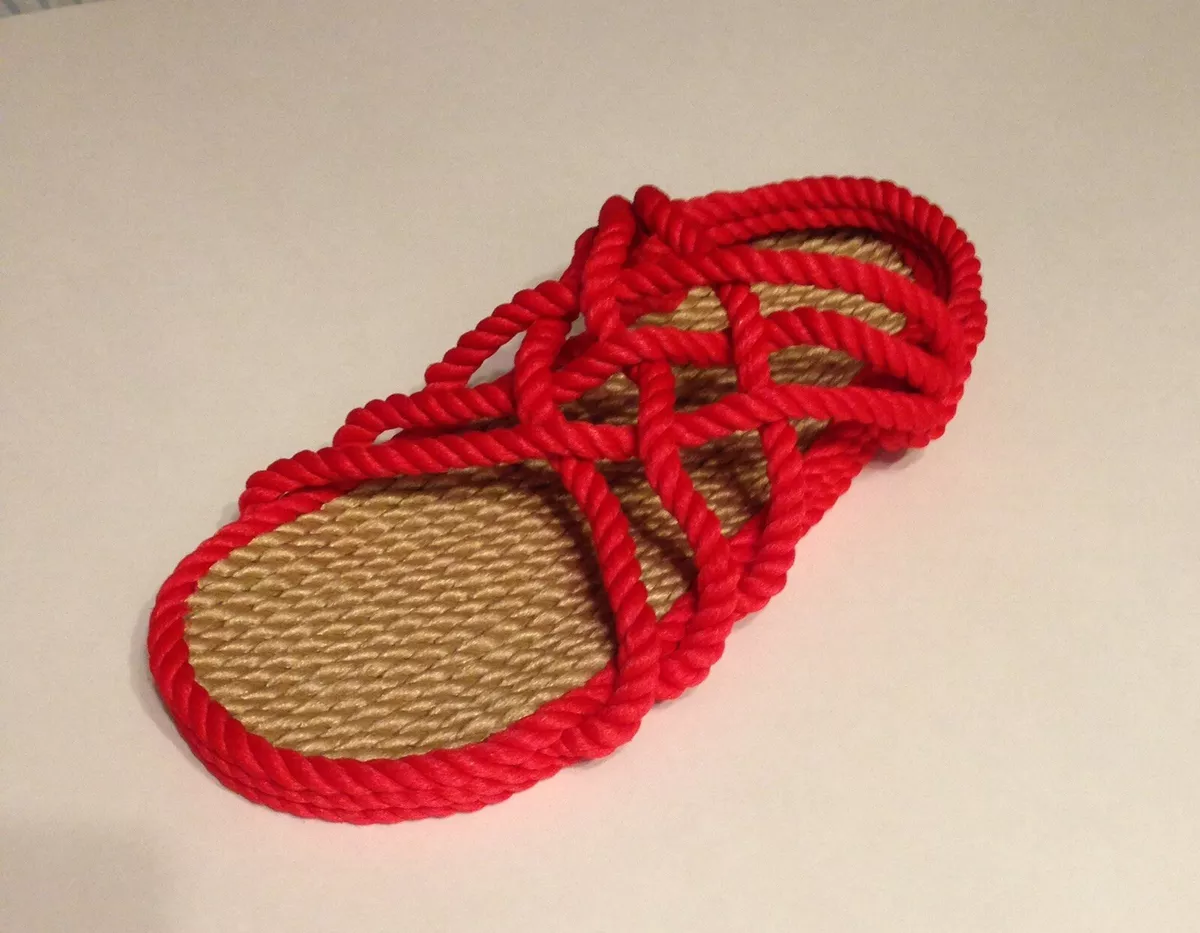 Rope Sandals Women s Size 8 Medium Width red Vegan eBay