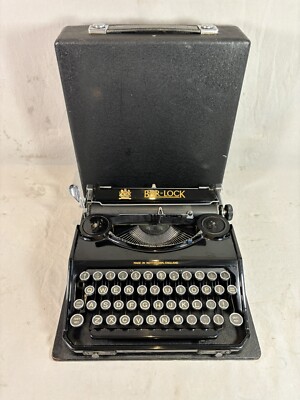 Seltene Bar-Lock Tragbare Schreibmaschine, 1939er Jahre