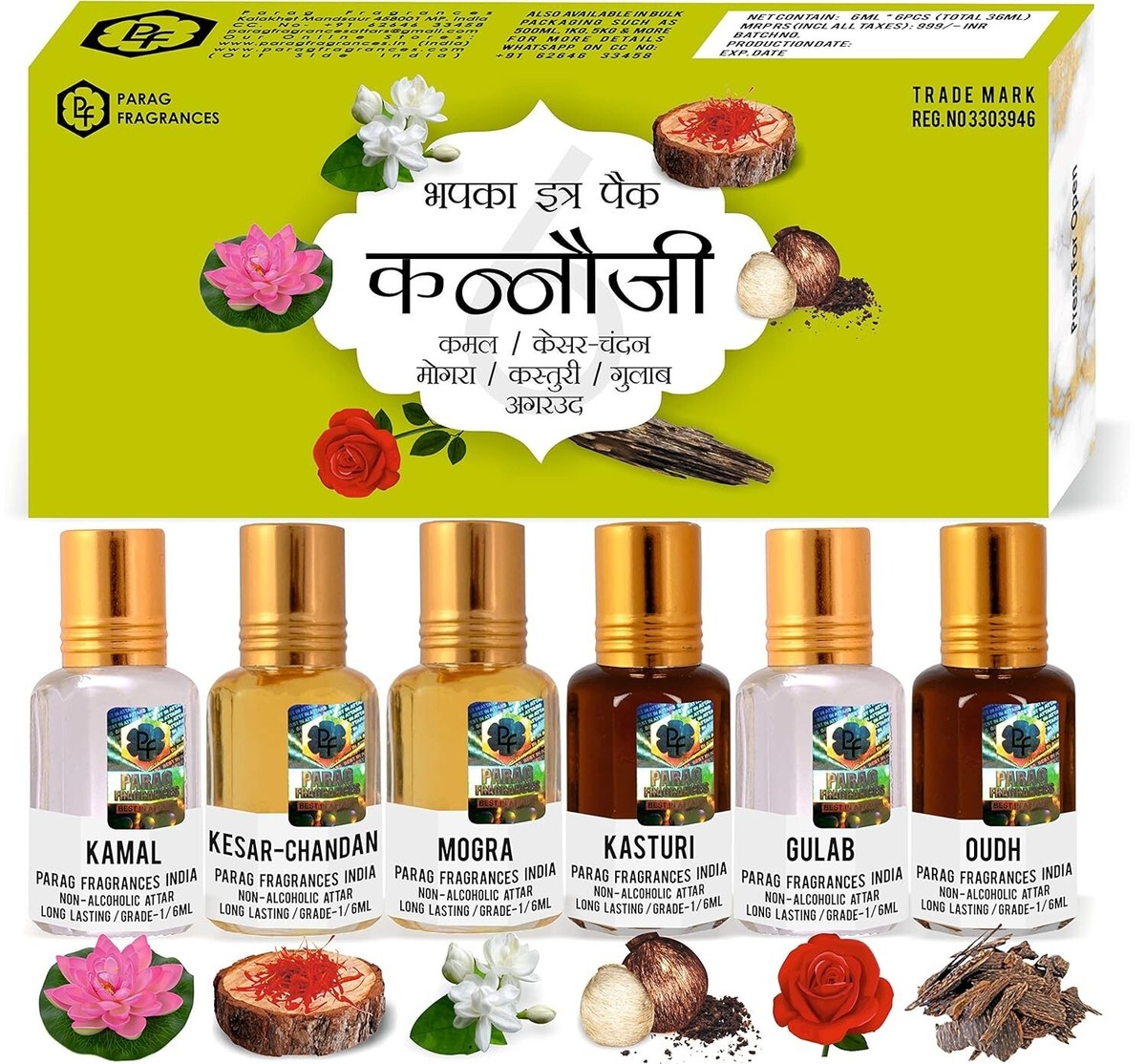 Parag fragrances Attar Gift Set/Attar Combo Offer Pack Of Natural, Long  Lasting