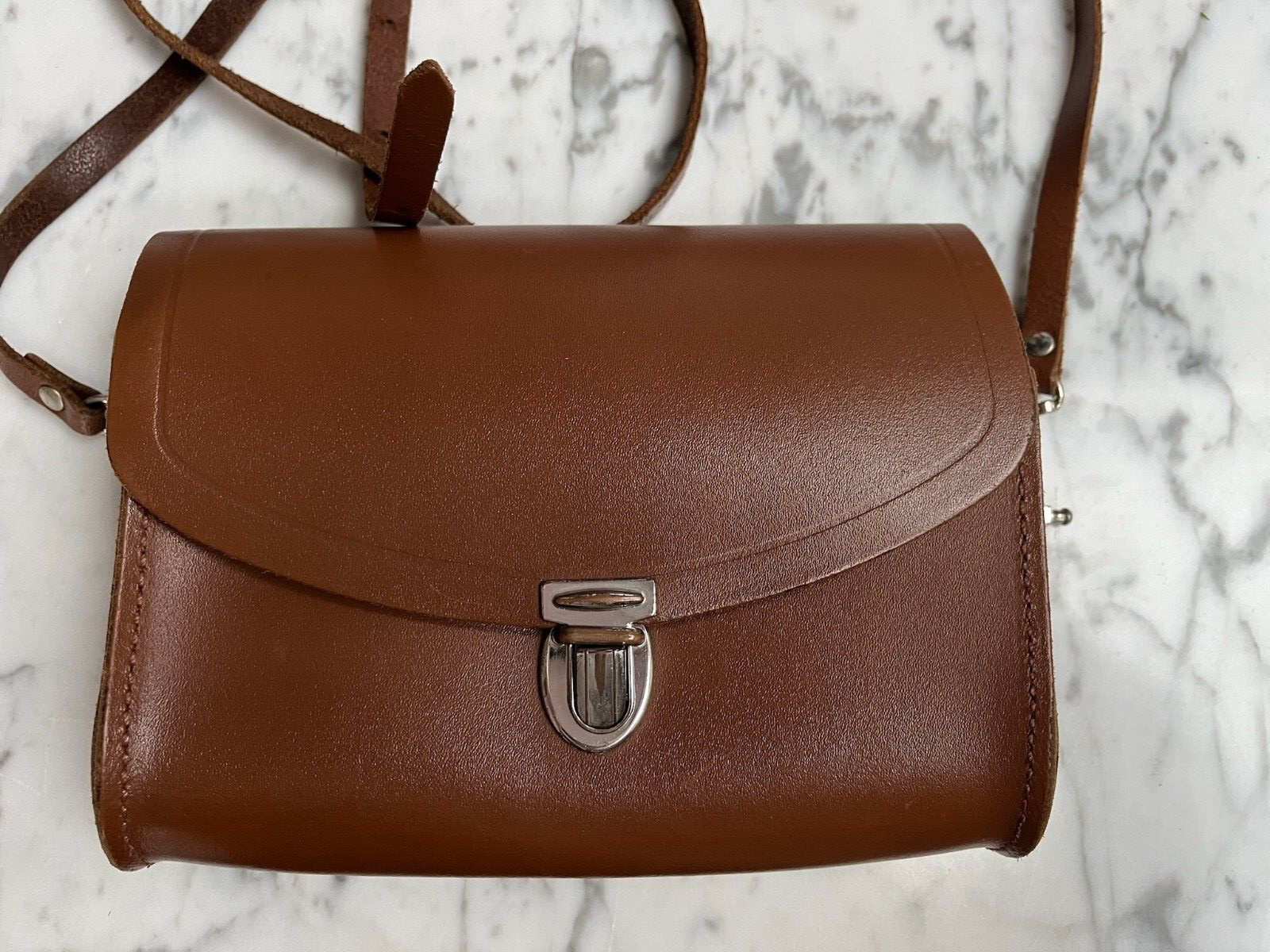 The Cambridge Satchel Co 7.5 Inch Pushlock Bag in Vintage / Light Brown DAMAGED