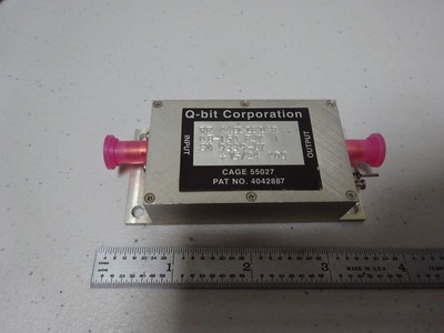 RF MICROWAVE AMPLIFIER Q-BIT 150 MHz FREQUENCY 15-24 VDC AS IS BIN#TC-4-2-W