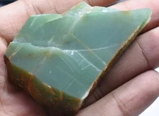 200.10 Ct Natural African Green Jade Untreated (63x42x12 MM) Slab !!