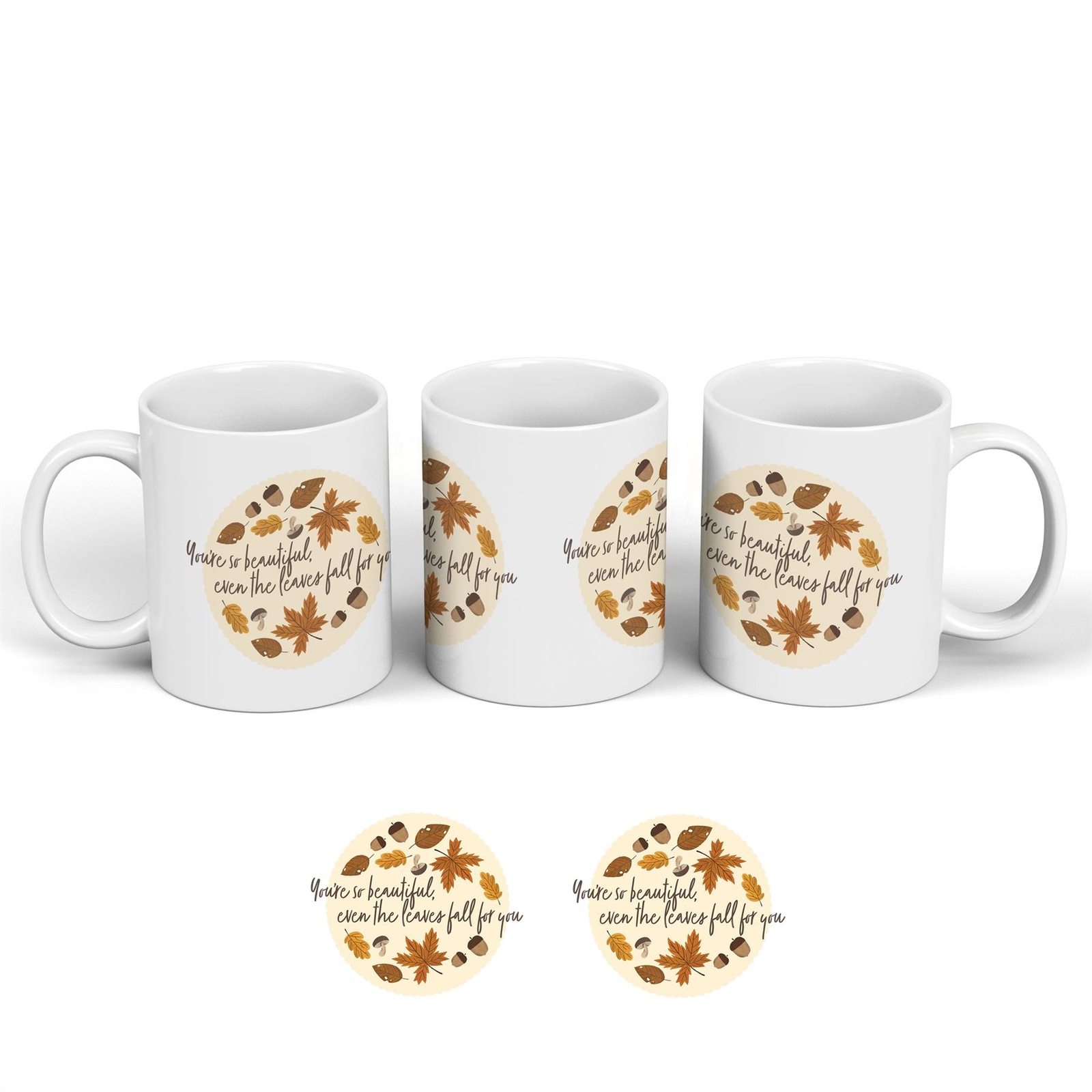 Leaves Fall For You Autumn Pumpkin Illustrations On Ceramic Classic Mug