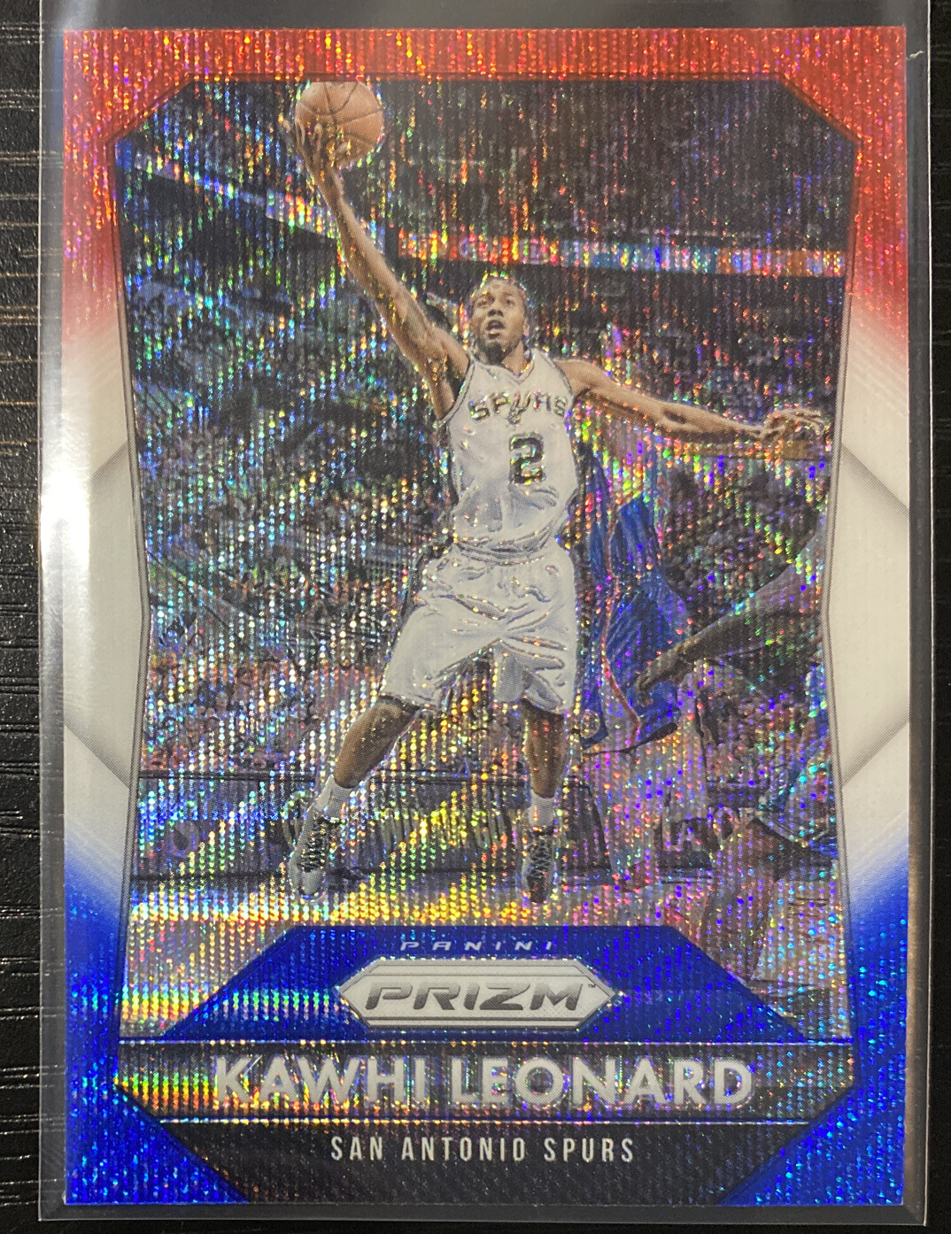 2015-16 Panini Prizm Kawhi Leonard RED WHITE BLUE Prizm Card #81